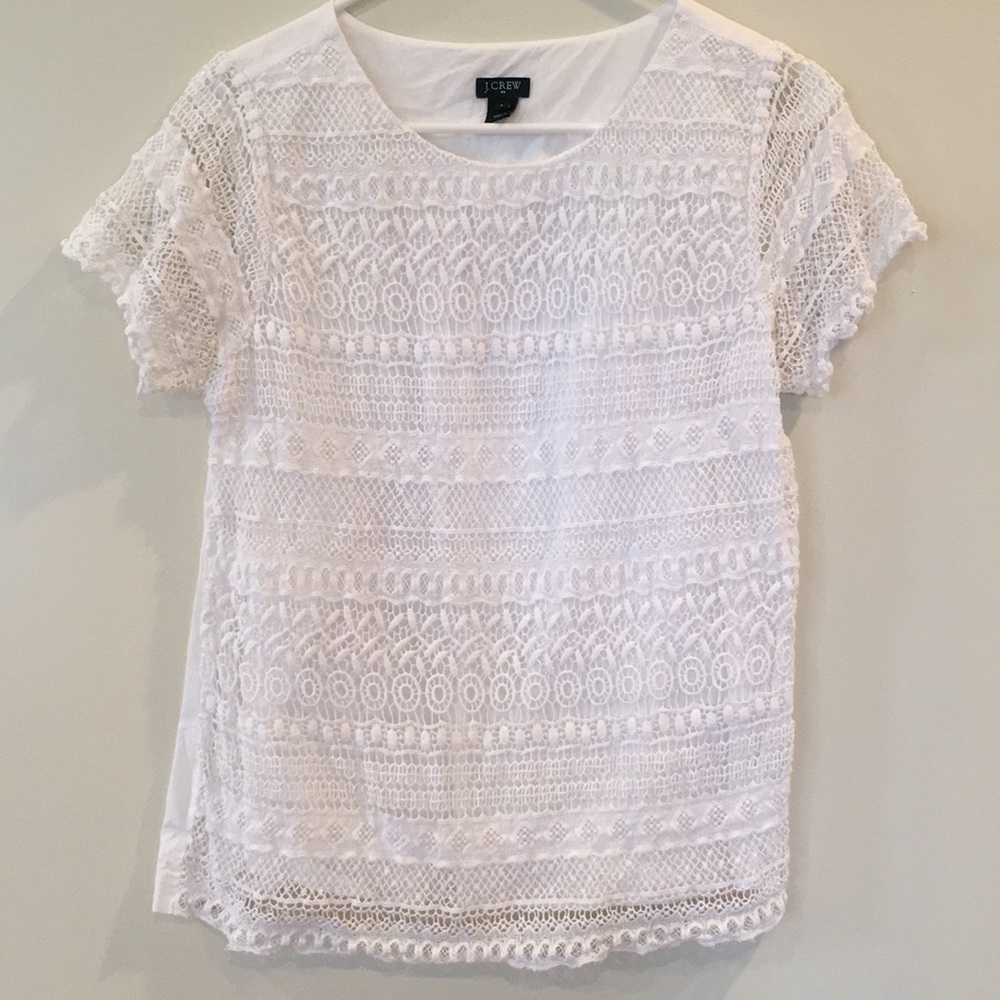 J Crew lace top in white